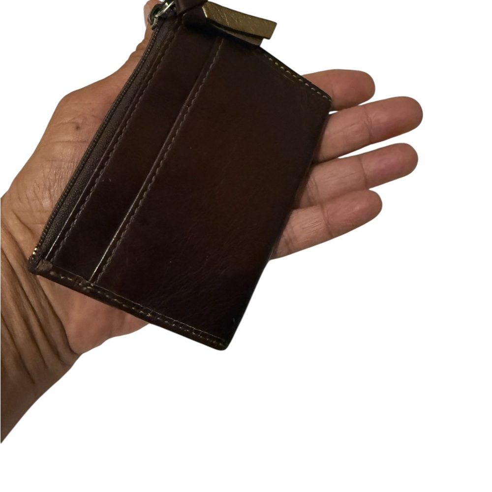 Coach Brown Leather Wallet with keychain - Picture 3 of 7